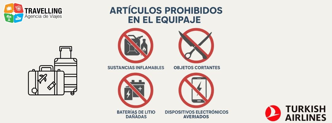Artículos prohibidos en el equipaje de Turkish Airlines