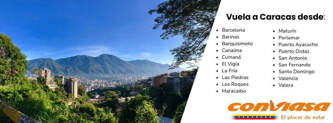Vuelos desde Caracas con Conviasa