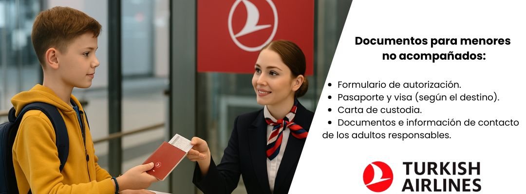 Documentos para menores
no acompañados de Turkish Airlines