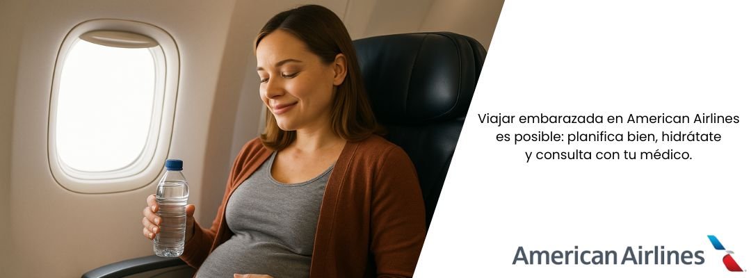 Embarazada en avión American Airlines