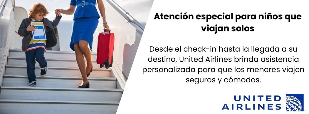 Atención especial para niños que viajan con United Airlines