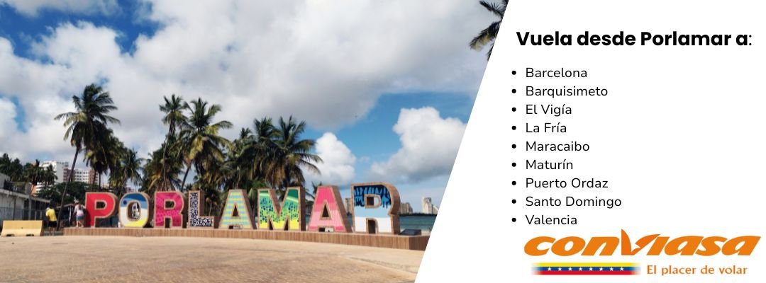 Vuelos desde Porlamar con Conviasa