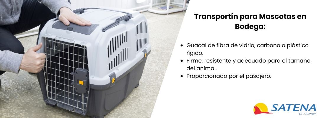 traslado de mascotas en bodega con Satena
