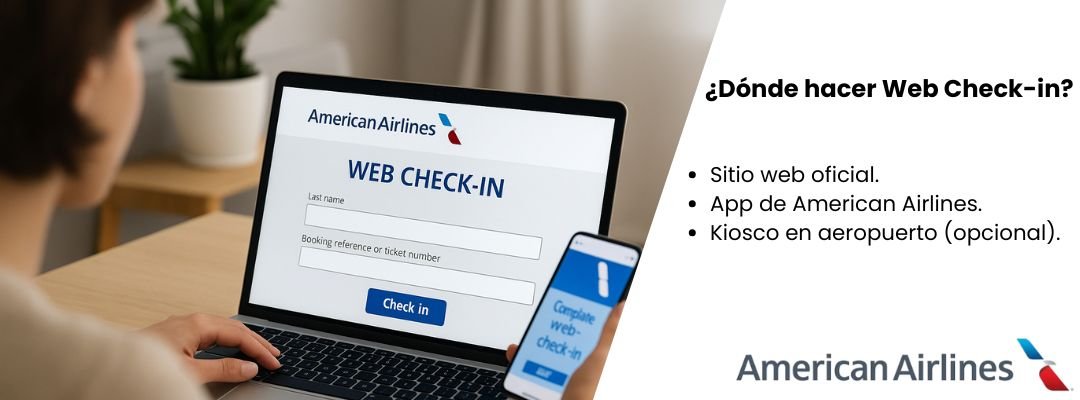 ¿Dónde hacer Web Check-in? AA  